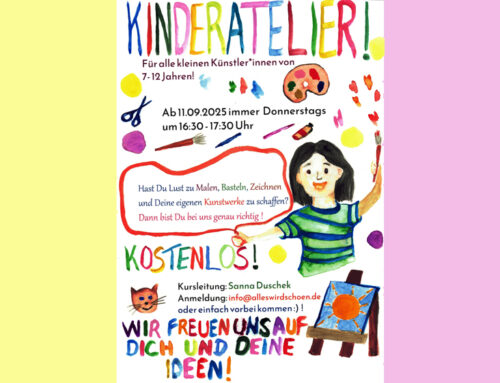 KINDERATELIER! Ab 11.09.2025 immer Donnerstags um 16:30 – 17:30 Uhr